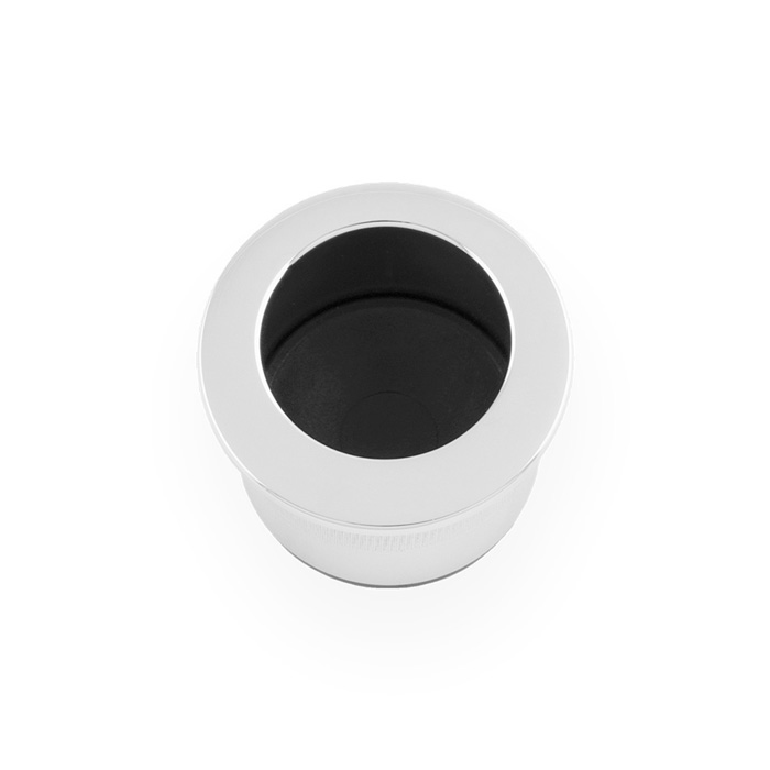 Round Sliding Door Finger Edge Pull-Polished Chrome