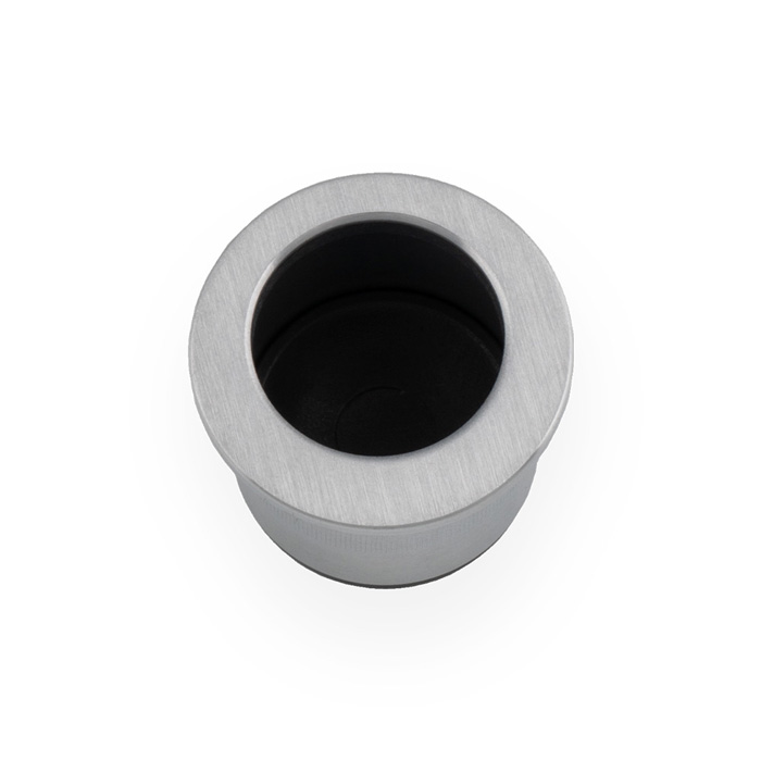 Round Sliding Door Finger Edge Pull-Satin Chrome