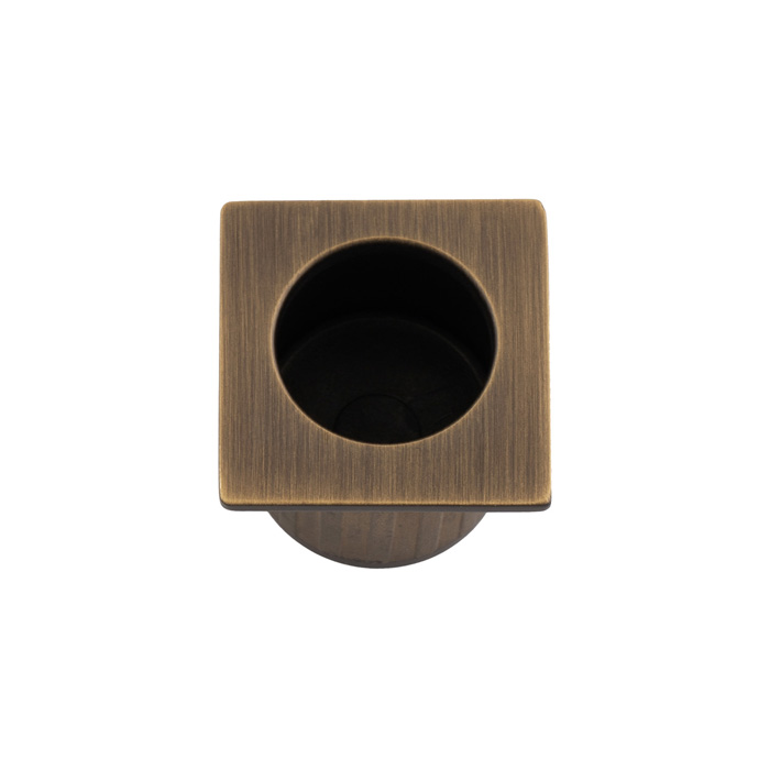 Sliding Door Finger Edge Pull (Square) Antique Brass
