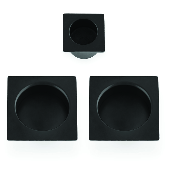 Square sliding door pull kit-Black