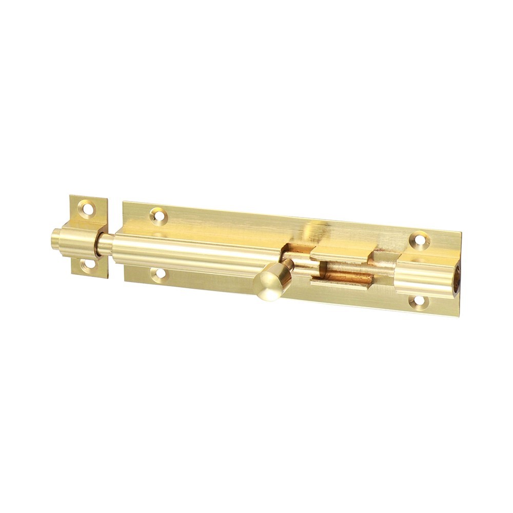 BARREL BOLT 76x25mm STRAIGHT POL BRASS