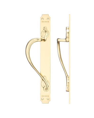 Pull Handle on Art Nouveau Backplate - Left Hand - 377mm x 42mm