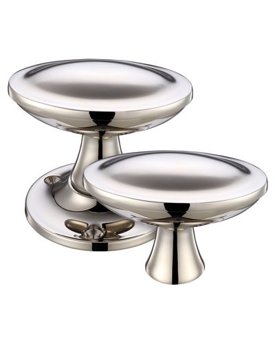 Oval Stepped Rim Mortice Knob Furniture 60mm Rose Dia