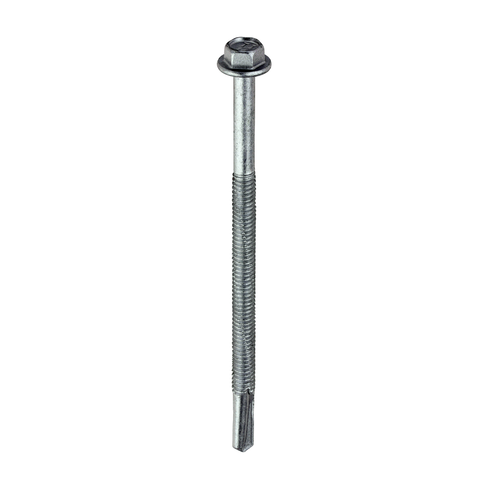 Metal Construction Heavy Section Screws - Hex - Self-Drilling - Exterior - Silver Organic - 5.5x100