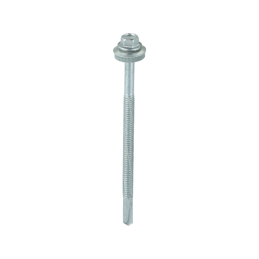 Metal Construction Heavy Section Screws - Hex - EPDM Washer - Self-Drilling - Exterior - Silver Organic - 5.5x100
