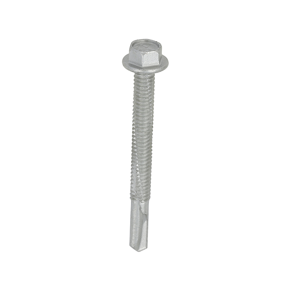 Metal Construction Heavy Section Screws - Hex - Self-Drilling - Exterior - Silver Organic - 5.5x55