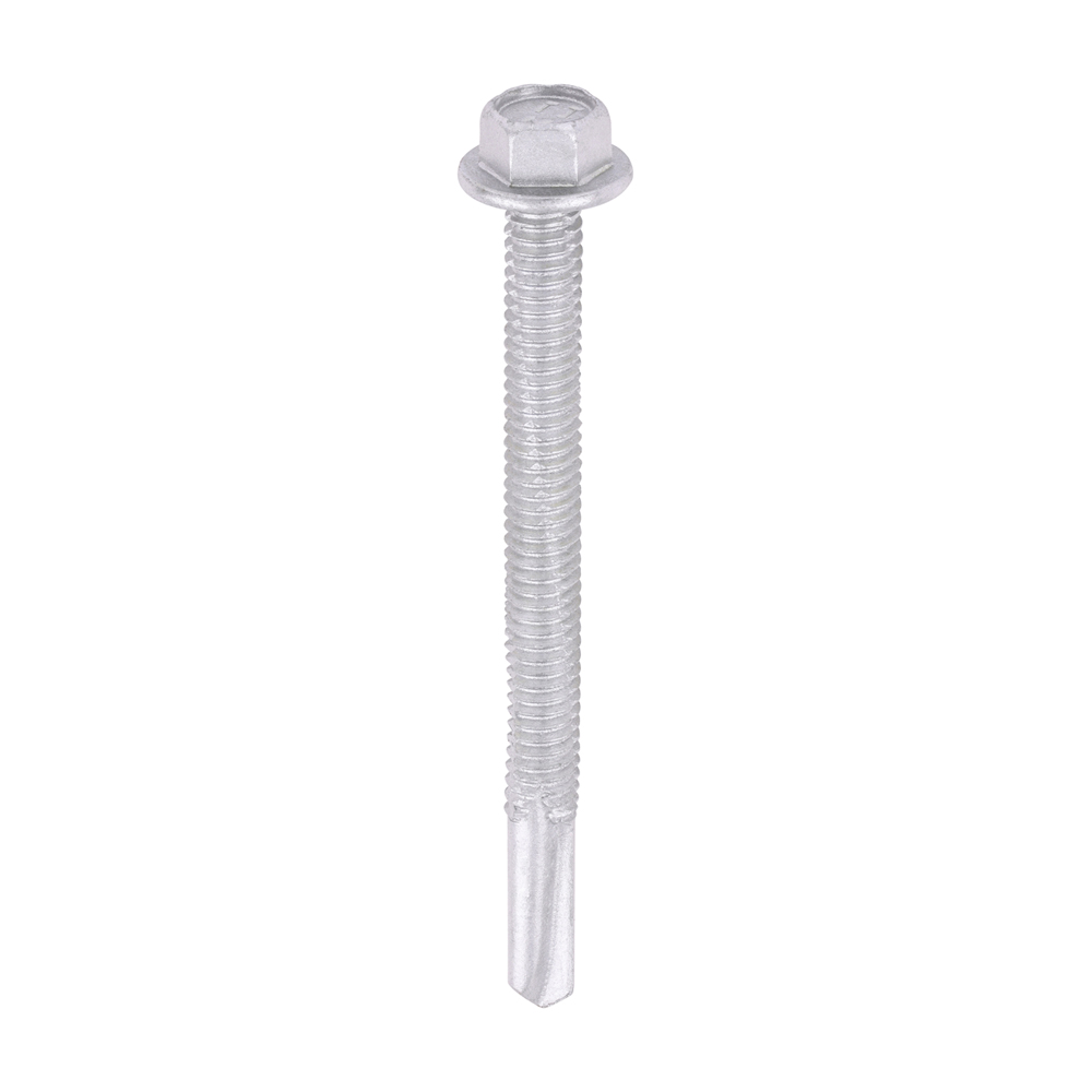 Metal Construction Heavy Section Screws - Hex - Self-Drilling - Exterior - Silver Organic - 5.5x65