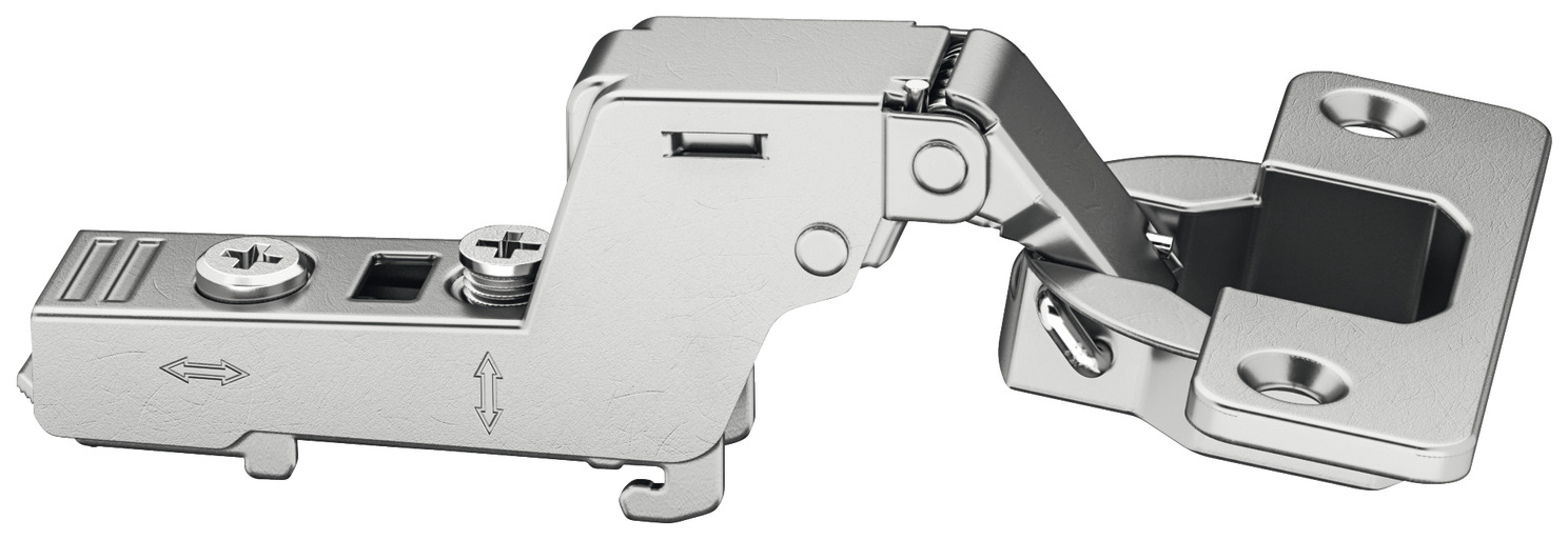 CONCEALED CUP HINGE - 110° INTEGRATED SOFT CLOSE- LAID IN MOUNTING WITH STANDARD DEPTH ADJUSTMENT