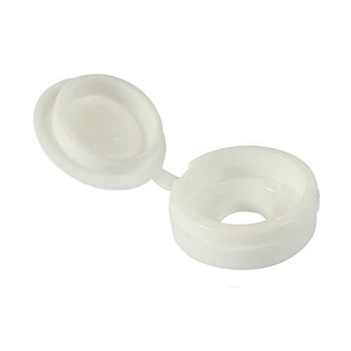 COVER CAP HINGED WHITE No.10's-12s SCREWS