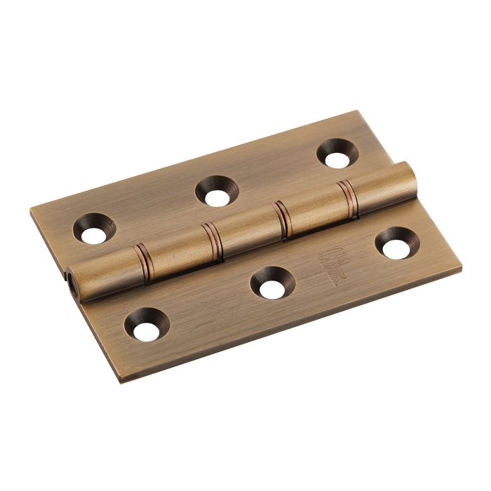 HINGE 76x51x2.5mm SOLID BRASS BUTT HINGE
PHOSPHUR BRONZE WASHER
ANTIQUE BRASS