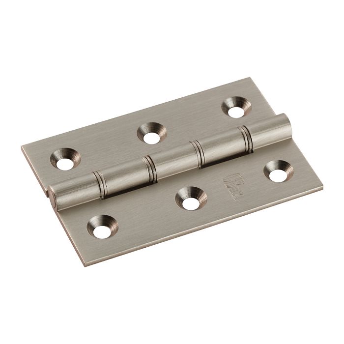 HINGE 76x51x2.5mm SOLID BRASS BUTT HINGE
PHOSPHUR BRONZE WASHER
SATIN NICKEL