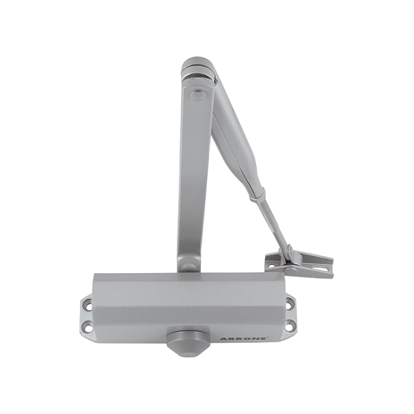 ARRONE OVERHEAD DOOR CLOSER
FIXED POWER SIZE 3 DOOR CLOSER
SILVER CLOSER AND MATCHING ARM
ADJUSTABLE CLOSING AND LATCHING SPEED
NO COVER