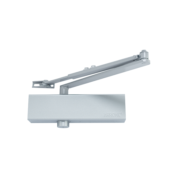 ARRONE OVERHEAD DOOR CLOSER
ADJUSTABLE POWER SIZE 2-5
POLISHED STAINLESS STEEL COVER AND MATCHING ARM
ADJUSTABLE CLOSING AND LATCHING SPEED