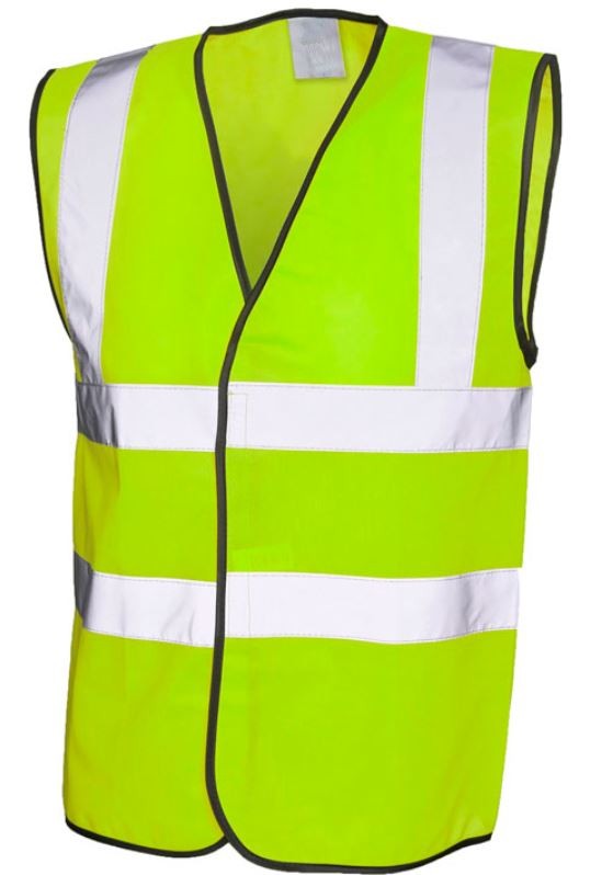 YELLOW CLASS 2 HI-VIZ WAISTCOAT LARGE (150D)
