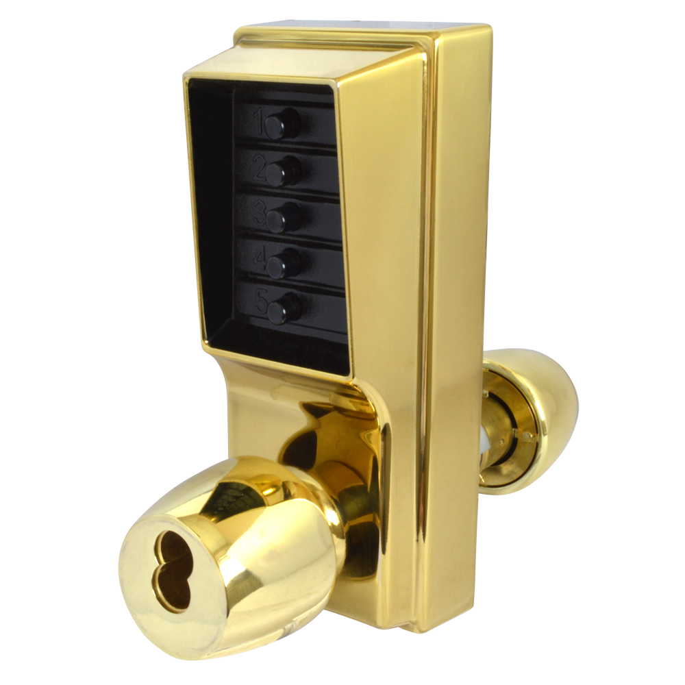 DORMAKABA Series 1000 1041B Knob Operated Digital Lock With Key Override & Passage Set - PB No Cylinder 1041B-03