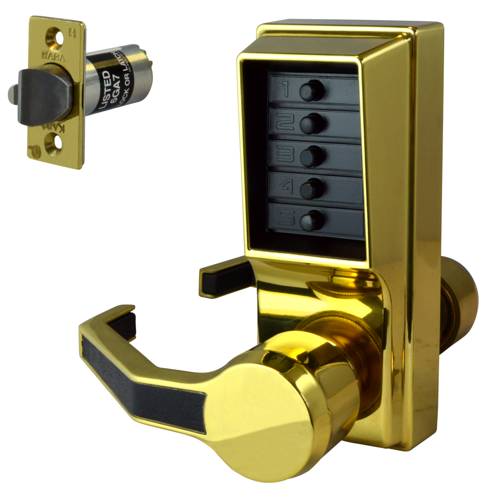 DORMAKABA Simplex L1000 Series L1041B Digital Lock Lever Operated With Key Override & Passage Set - PB LH No Cylinder LL1041B-03