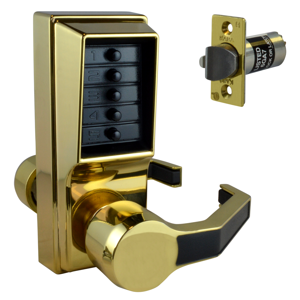 DORMAKABA Simplex L1000 Series L1041B Digital Lock Lever Operated With Key Override & Passage Set - PB RH No Cylinder LR1041B-03
