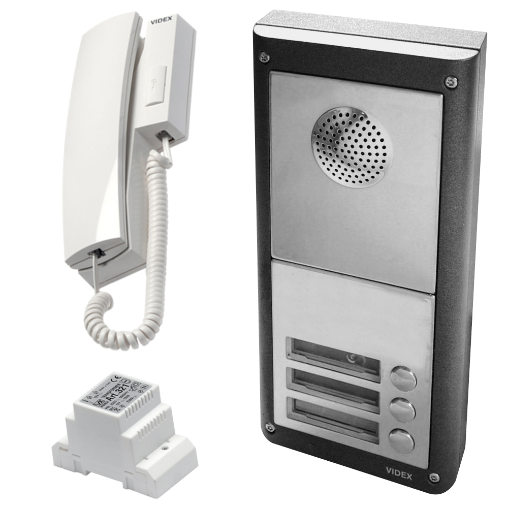 VIDEX 4K Series Surface Mounted Audio Kit c/w 3011 Handset - 3 Way