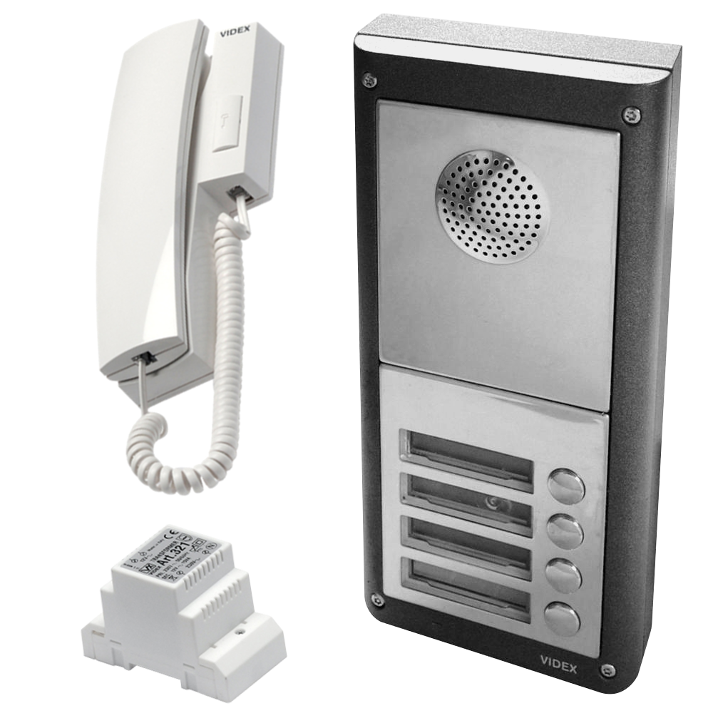VIDEX 4K Series Surface Mounted Audio Kit c/w 3011 Handset - 4 Way