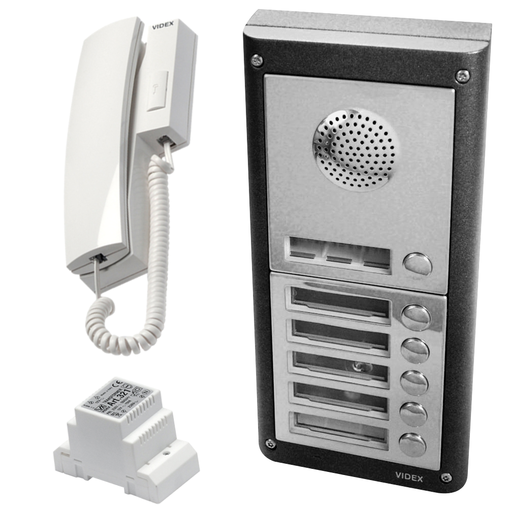 VIDEX 4K Series Surface Mounted Audio Kit c/w 3011 Handset - 6 Way