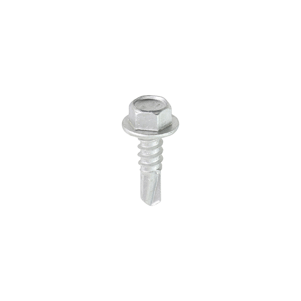 Metal Construction Light Section Screws - Hex - Self-Drilling - Exterior - Silver Organic - 5.5x19