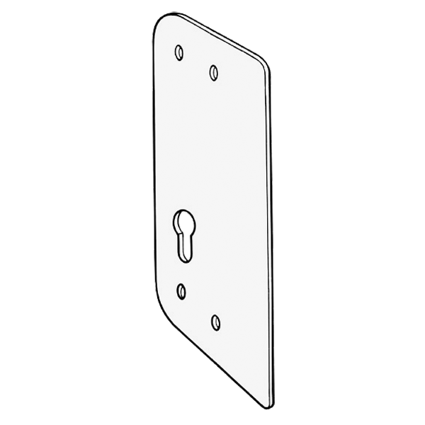 KICKSTOP AT3EU Extra Long Anti-Thrust Plate To Suit Euro Deadlocks - AT3EU Satin Silver
