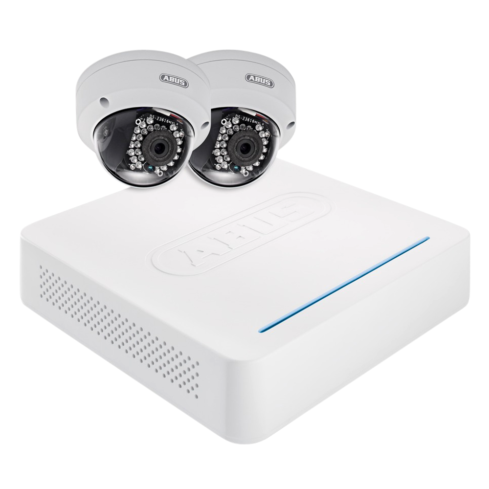 ABUS TVVR36200 LAN CCTV Kit 1TB, App & 2 Dome Cameras - TVVR36200 Dome x2