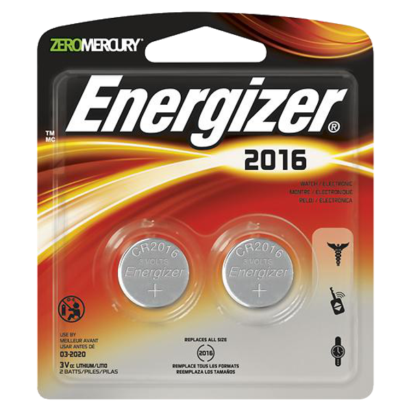 ENERGIZER CR2016 3V Lithium Coin Battery - Twin Pack - CR2016 - Twin Pack