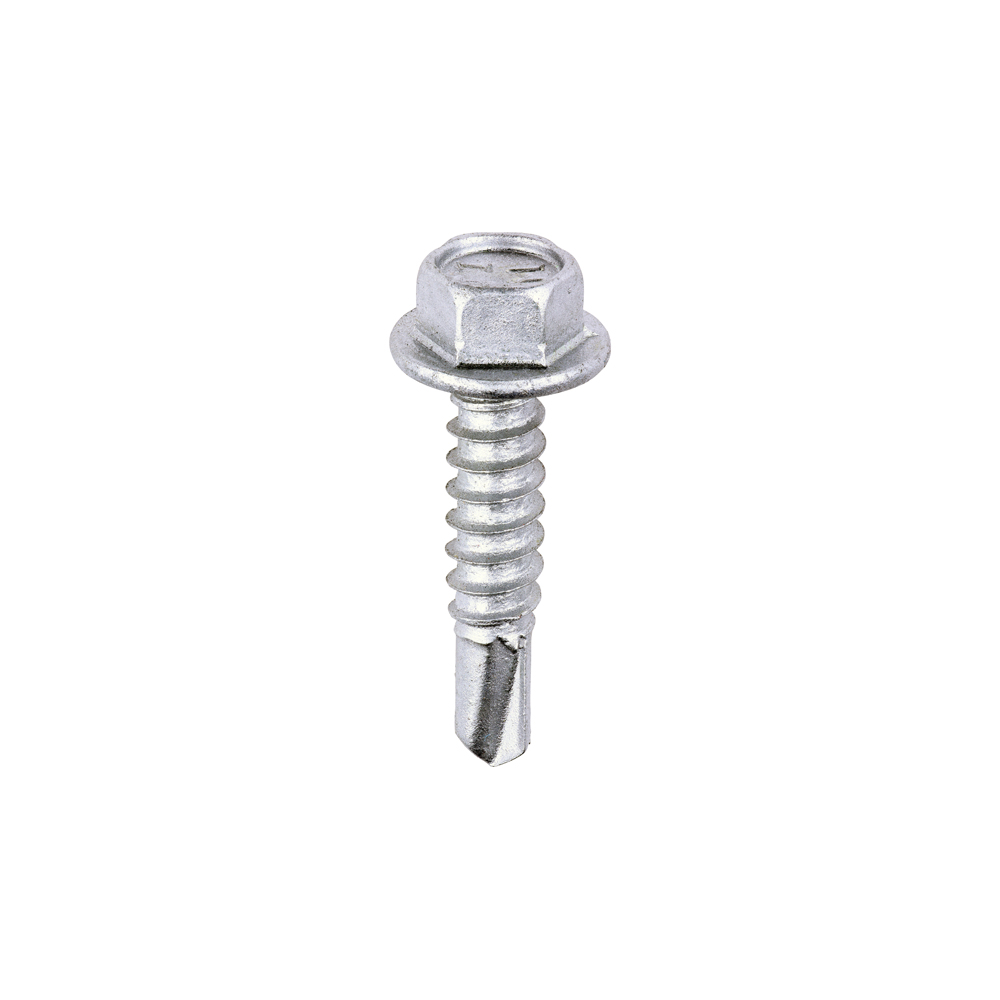 Metal Construction Light Section Screws - Hex - Self-Drilling - Exterior - Silver Organic - 5.5x25