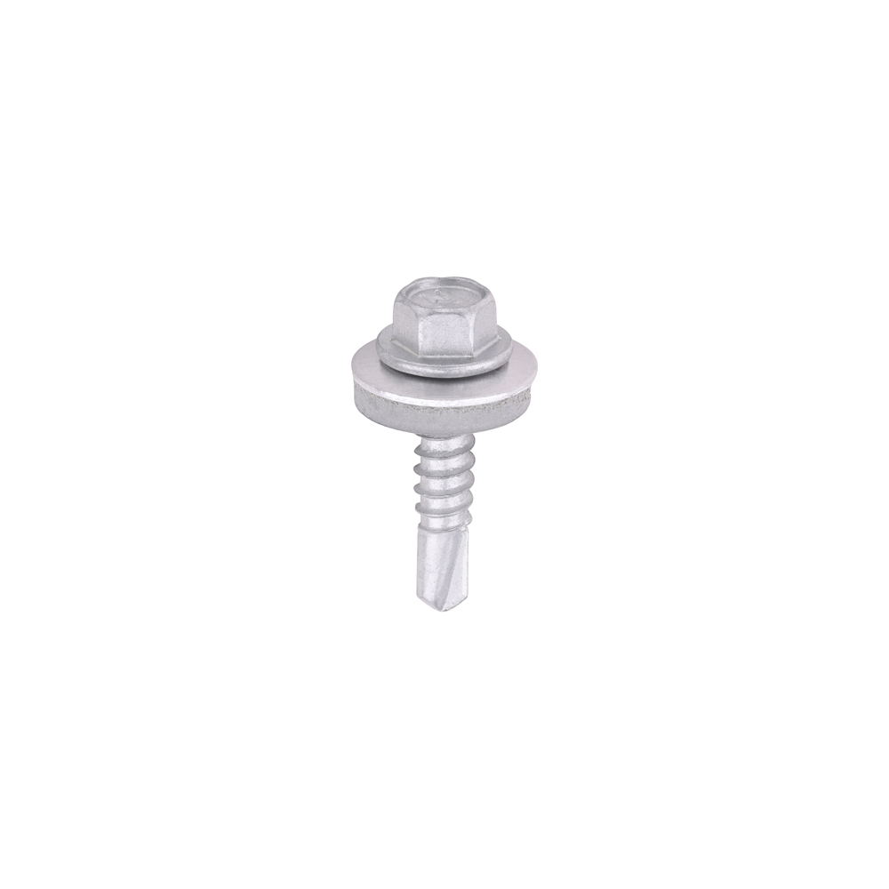 Metal Construction Light Section Screws - Hex - EPDM Washer - Self-Drilling - Exterior - Silver Organic - 5.5x25