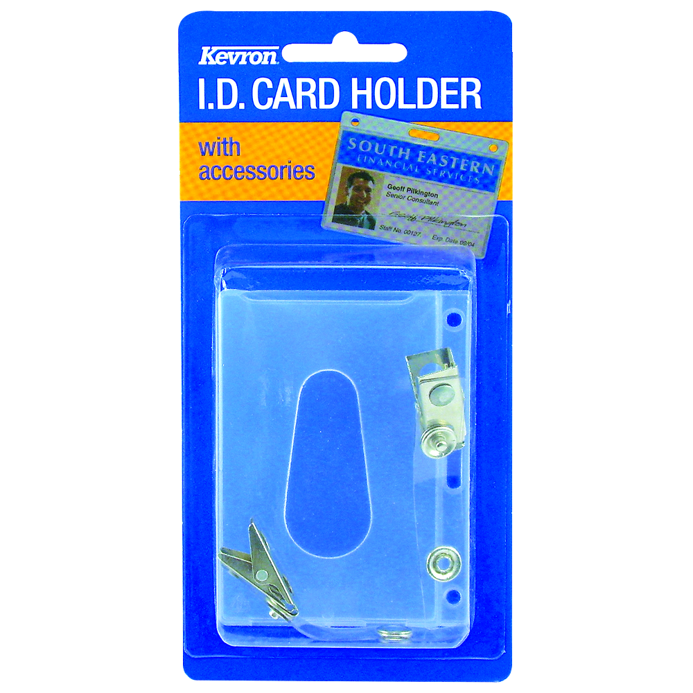 KEVRON ID1013 CL Clear Card Holder with Clips - Clear