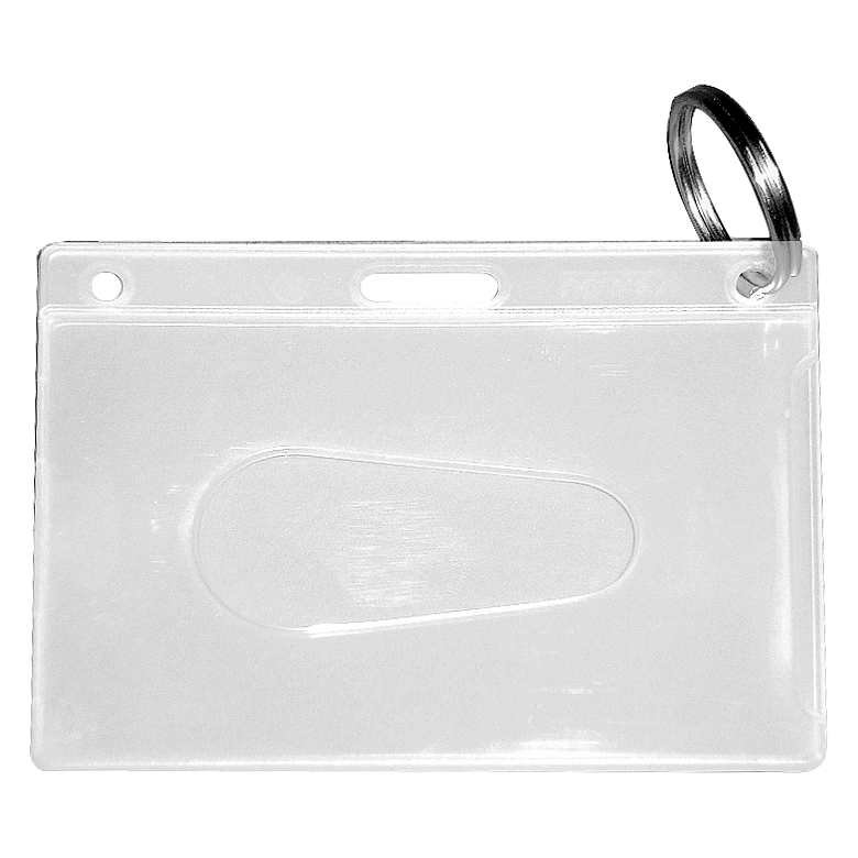 KEVRON ID18 BG50 Clear Card Holder with Ring Bag of 50 - Clear