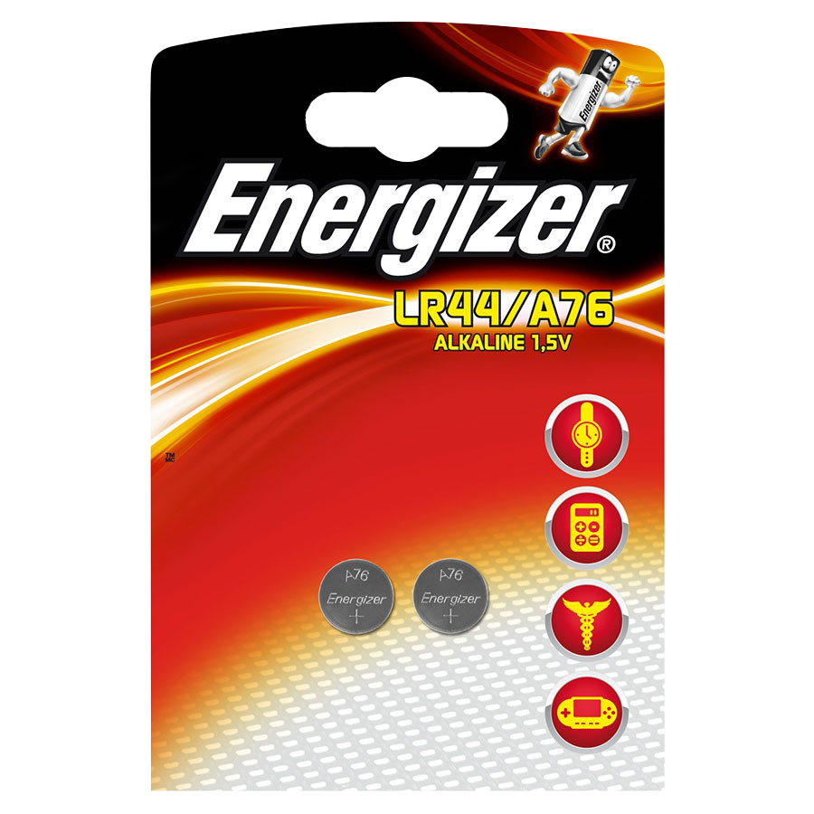 ENERGIZER 150MAH LR44 A76 Lithium Coin Battery Cell Twin Pack - 150MAH