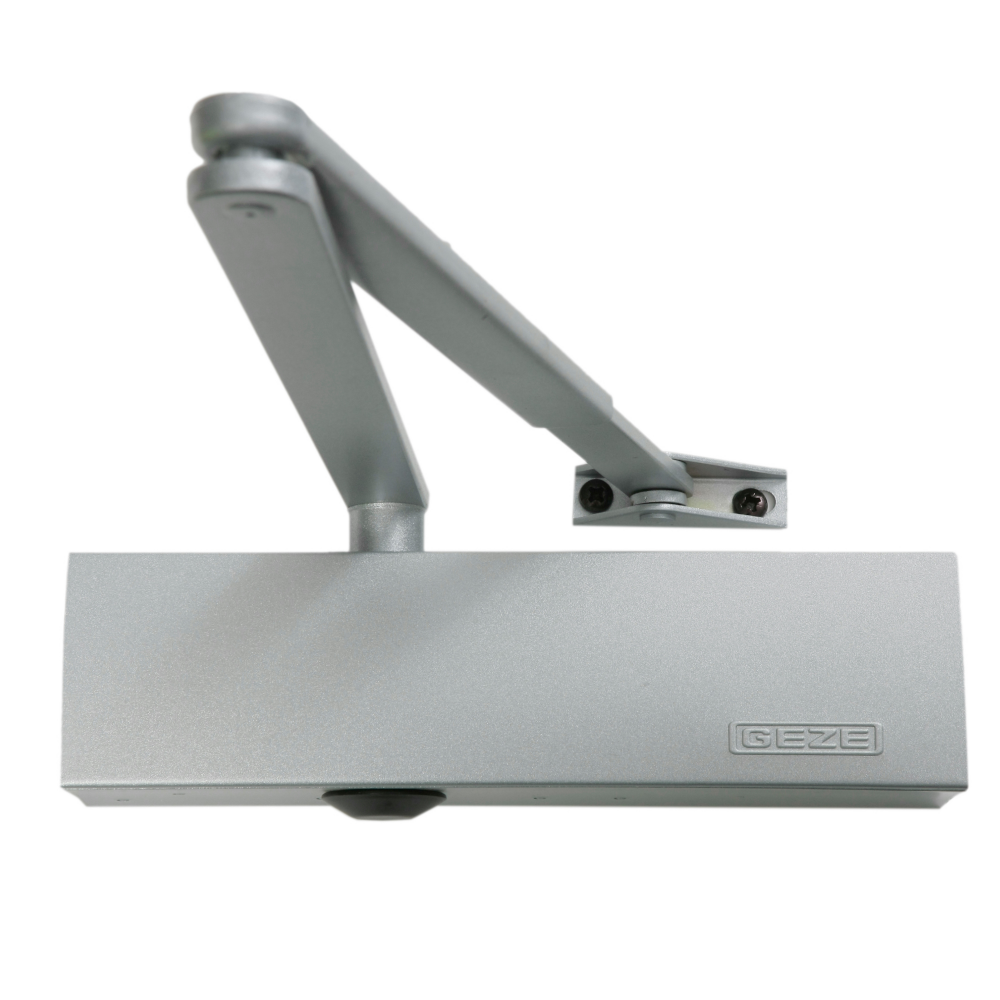 GEZE TS2000NV Size 2-4 Overhead Door Closer - Silver (No Backcheck)