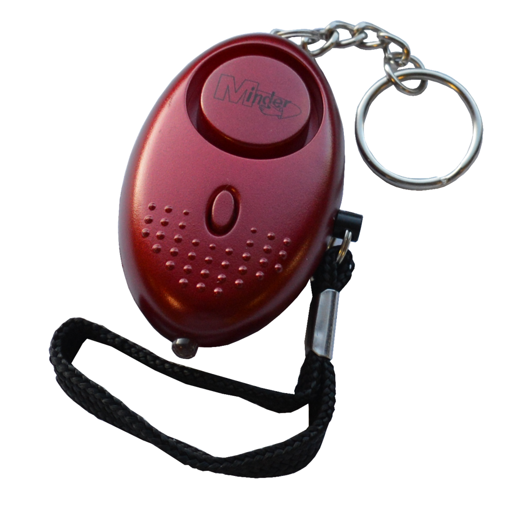 MINDER Mini Keyring Torch Personal Alarm - Red