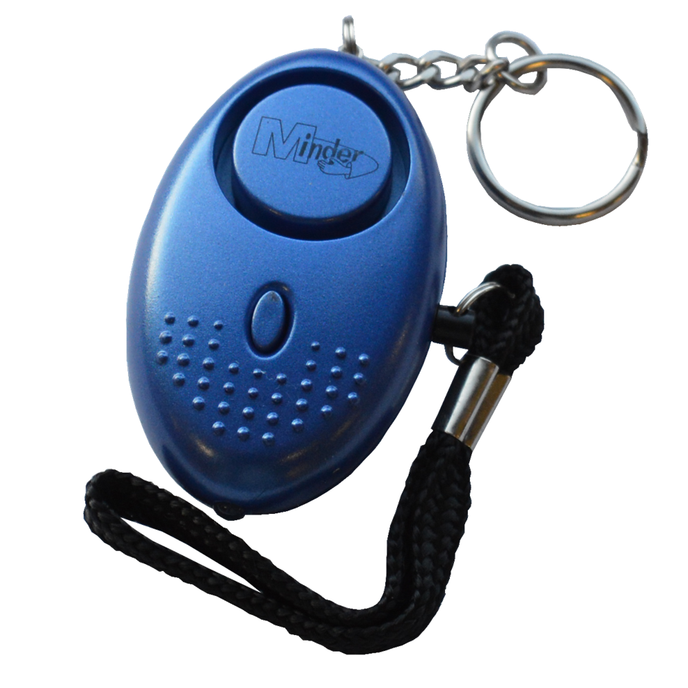 MINDER Mini Keyring Torch Personal Alarm - Blue