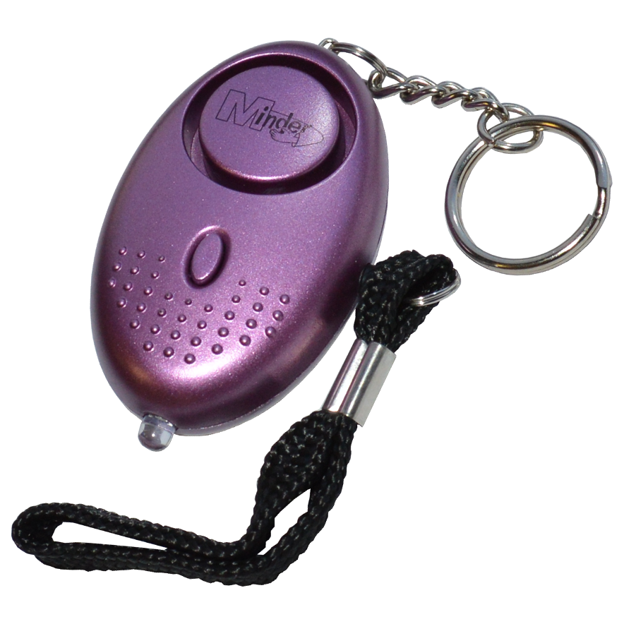 MINDER Mini Keyring Torch Personal Alarm - Purple