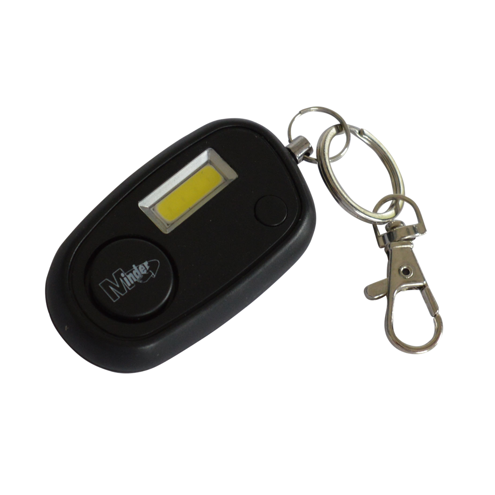 MINDER Mini High Intensity COB Keyring Torch Alarm - Black