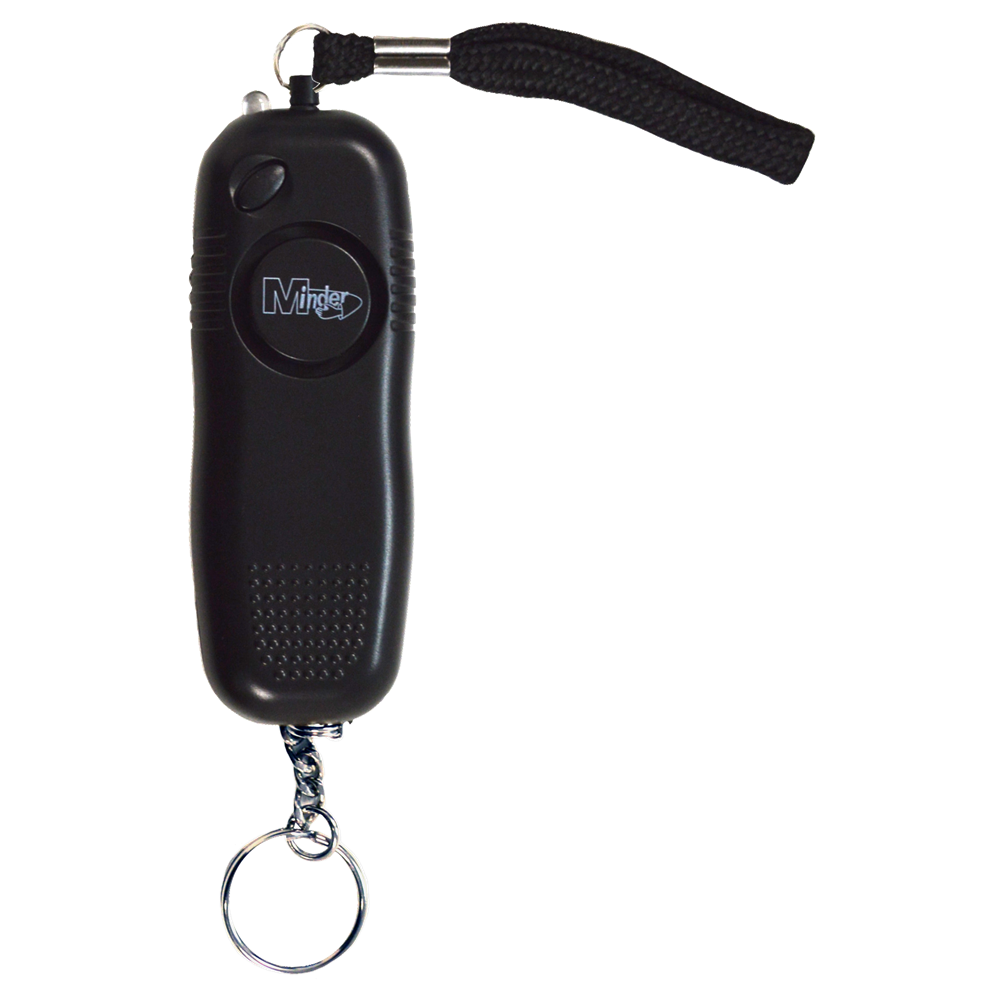 MINDER Mini Pendant Keyring Torch Personal Alarm - Black