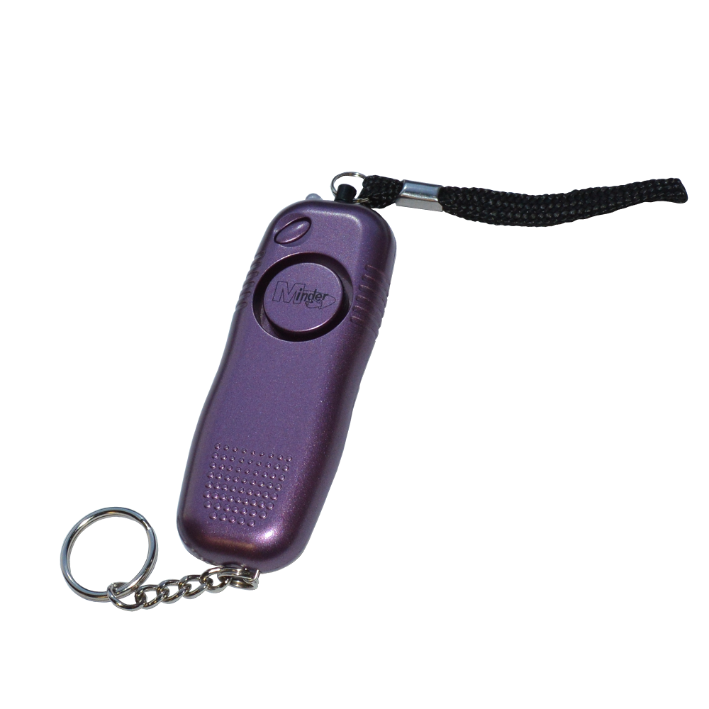 MINDER Mini Pendant Keyring Torch Personal Alarm - Purple