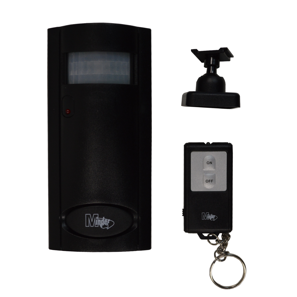 MINDER Mini PIR Alarm with Remote - Black