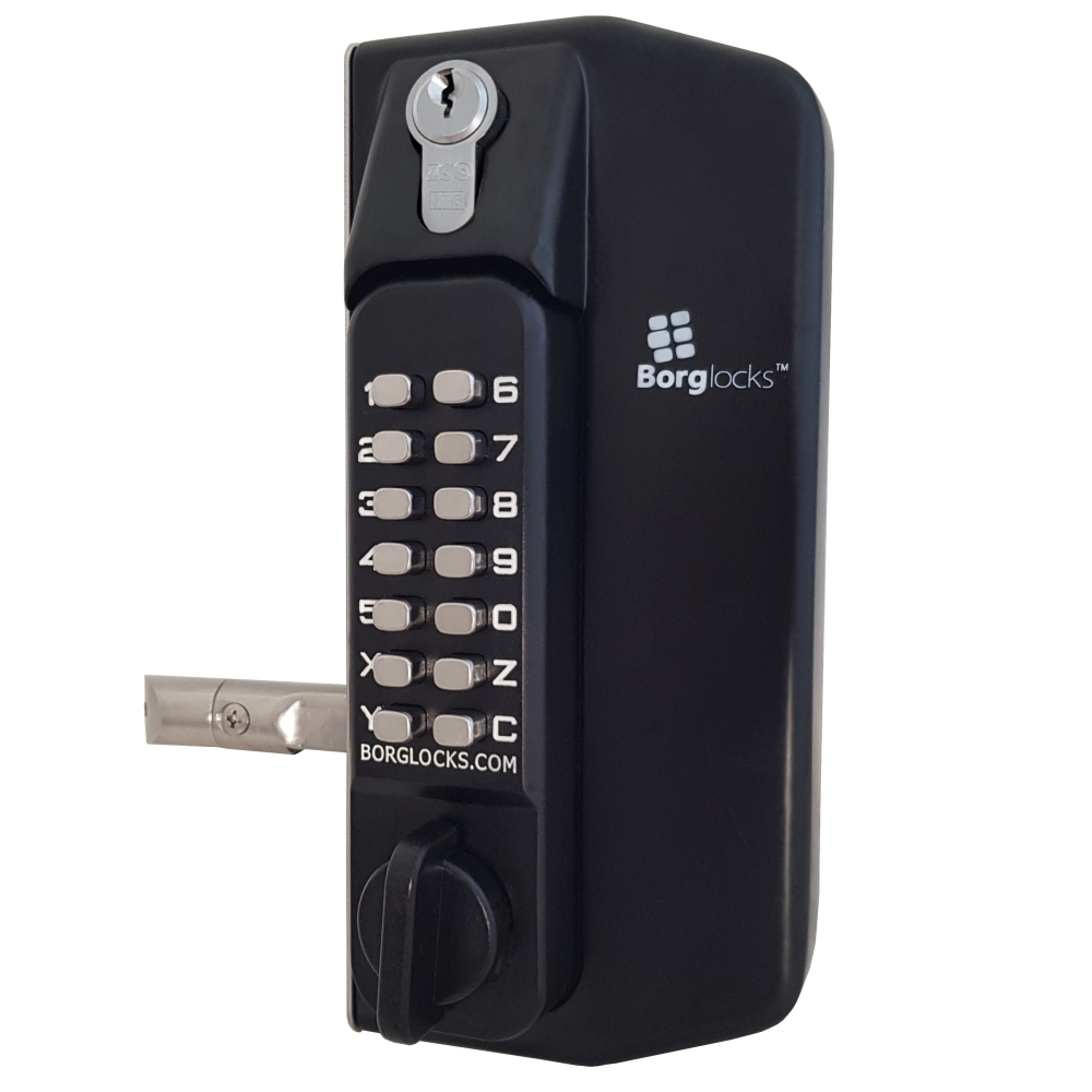 BORG LOCKS BL3100 ECP Knob Operated Marine Grade Metal Gate Single Digital Lock - With Key Override