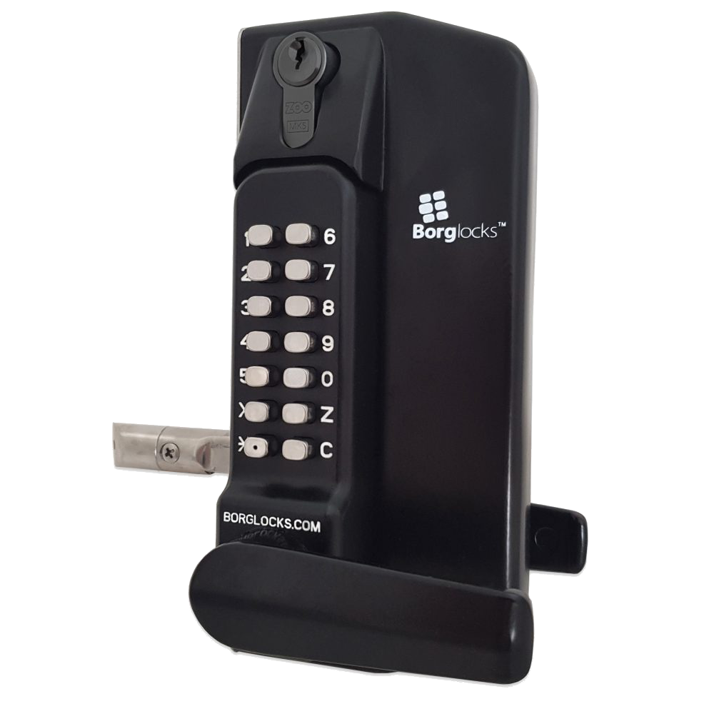 BORG LOCKS BL3400 ECP Lever Operated Marine Grade Metal Gate Single Digital Lock - With Key Override