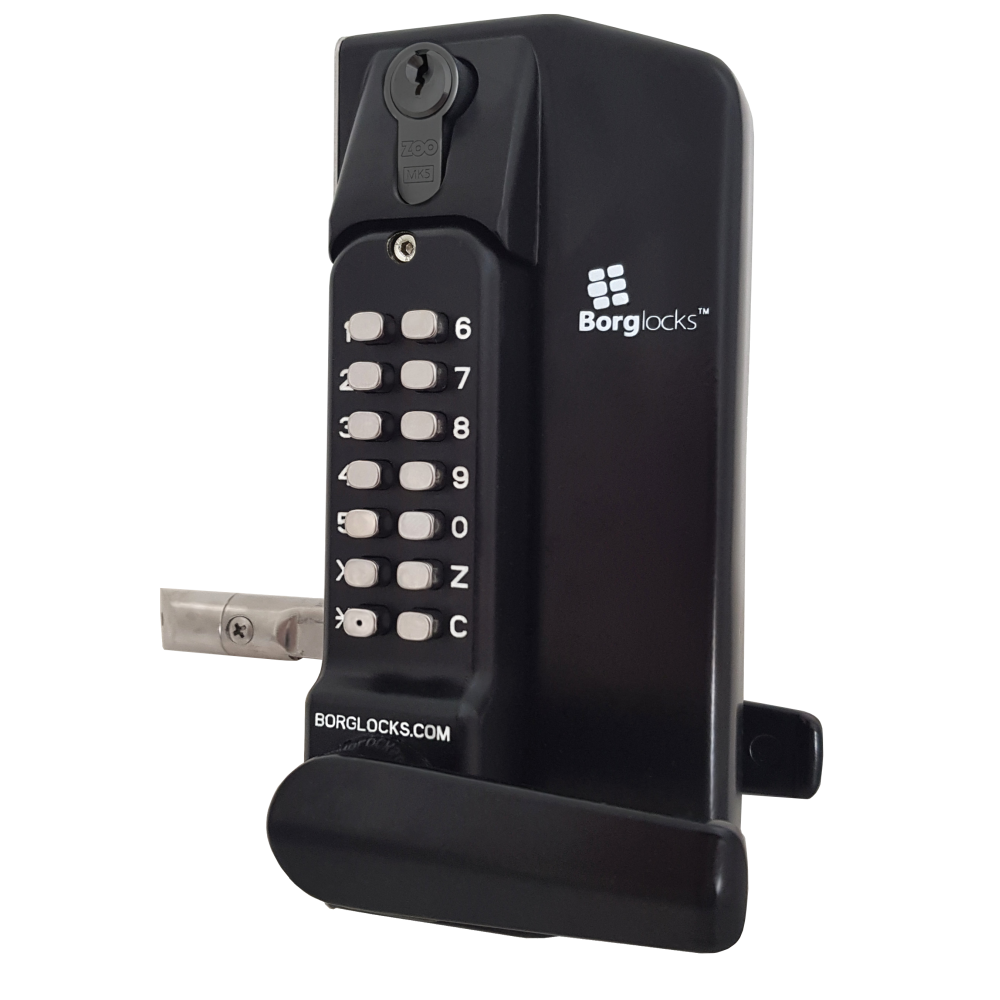 BORG LOCKS BL3430 ECP Lever Operated Marine Grade Metal Gate Double Digital Lock - With Key Override
