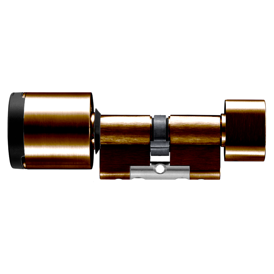 EVVA AirKey Euro Double Proximity & Turn Cylinder - Sizes 62mm to 92mm Patina Brown (Bronze)