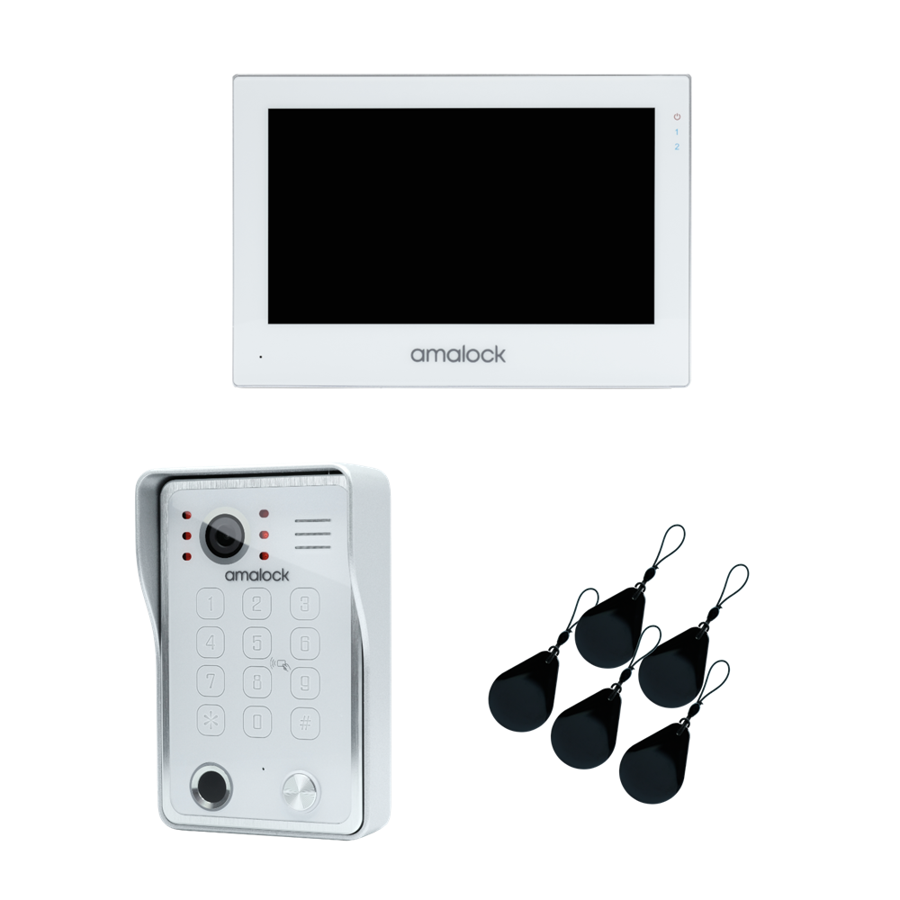 AMALOCK SV2 Smart Video Entry Kit Surface With Keypad - Including 7 Inch Monitor