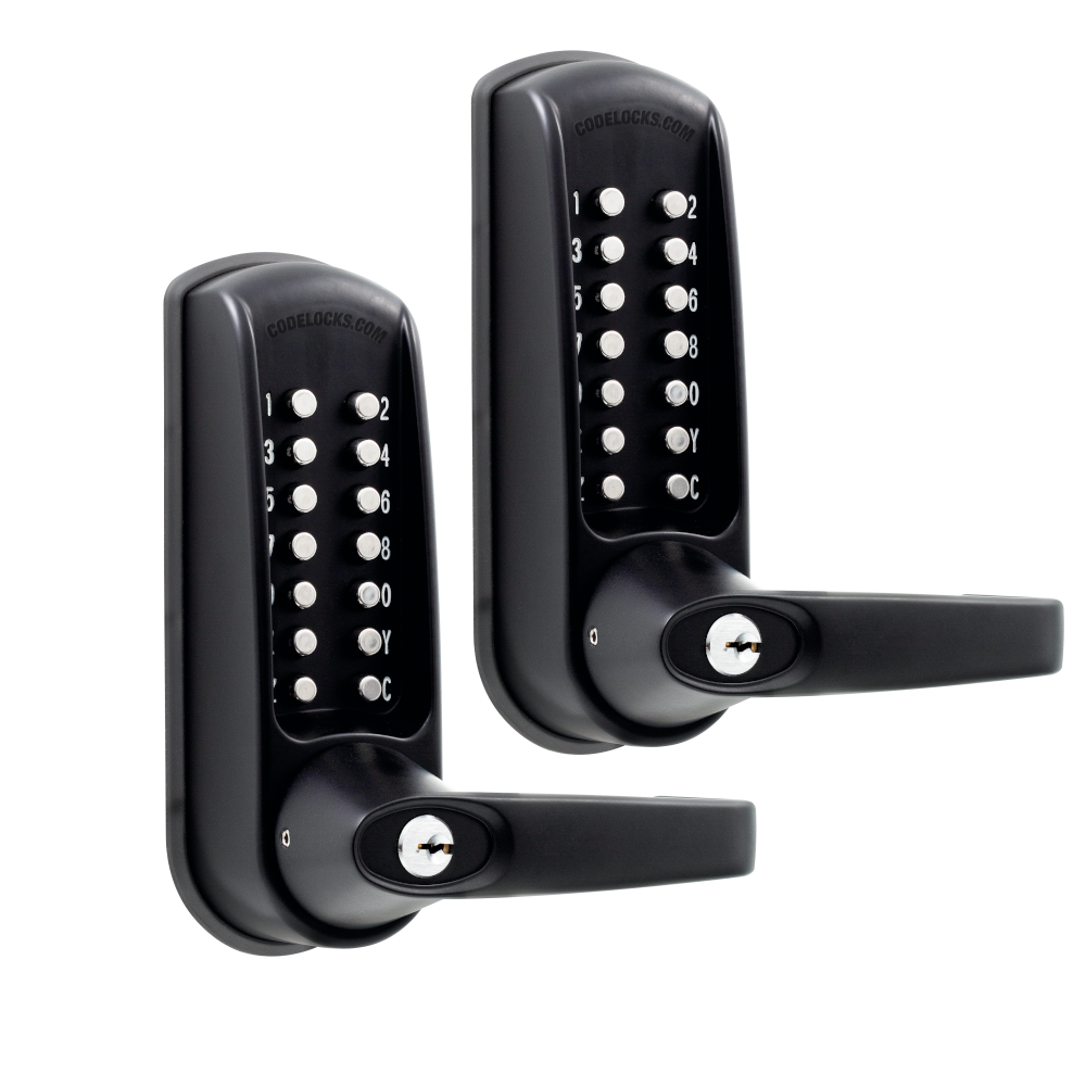 CODELOCKS CL0610BB Marine Grade Back To Back Digital Lock With Tubular Latch - Black Without Passage Set