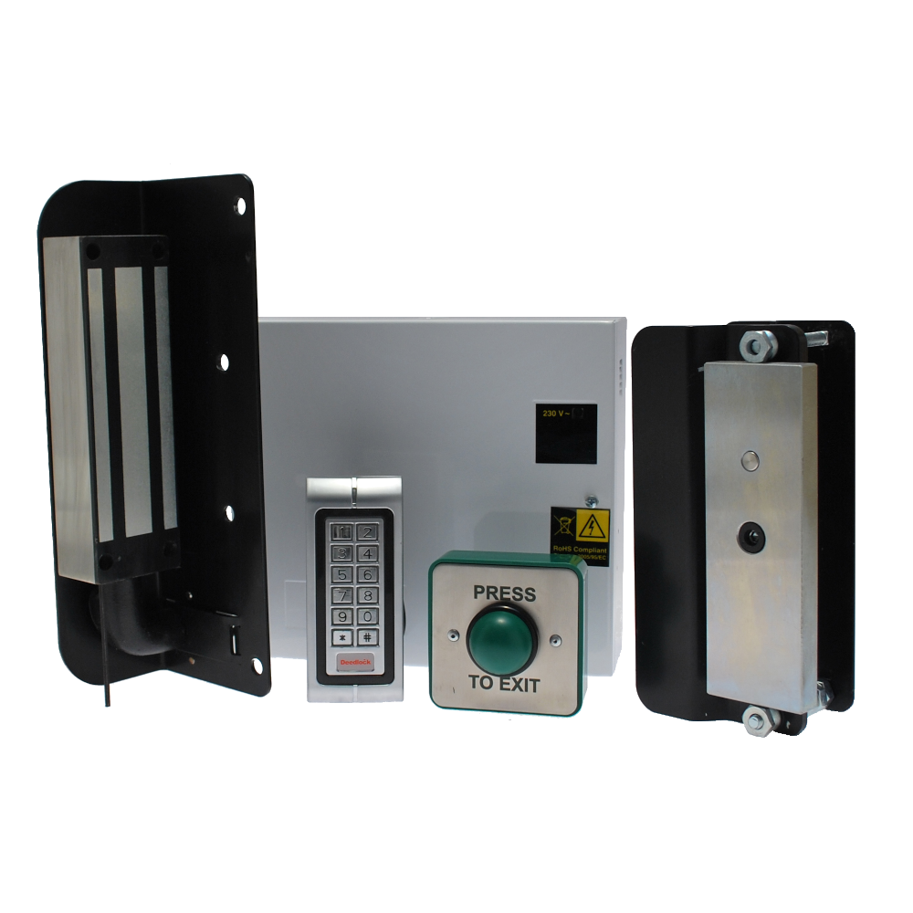 GATEMASTER Gate Maglock & Digital Keypad Kit - EMDKK With Push To Exit Button