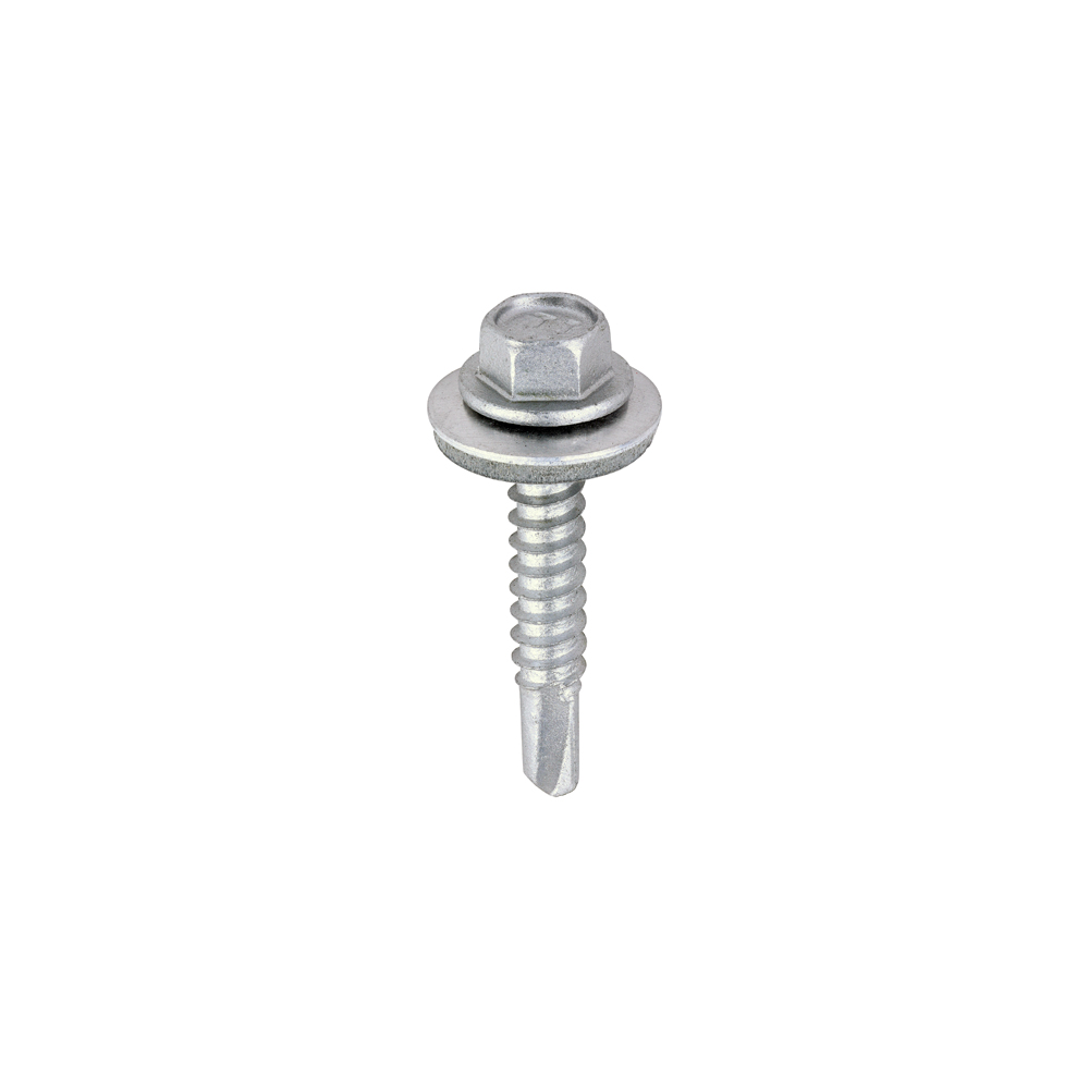 Metal Construction Light Section Screws - Hex - EPDM Washer - Self-Drilling - Exterior - Silver Organic - 5.5x32