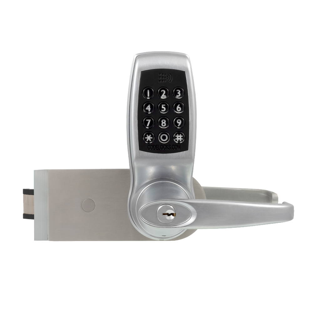 CODELOCKS CL4500 GD BS Smart Glass Door Lock Universal Non Handed Patch Lock - Brushed Steel
